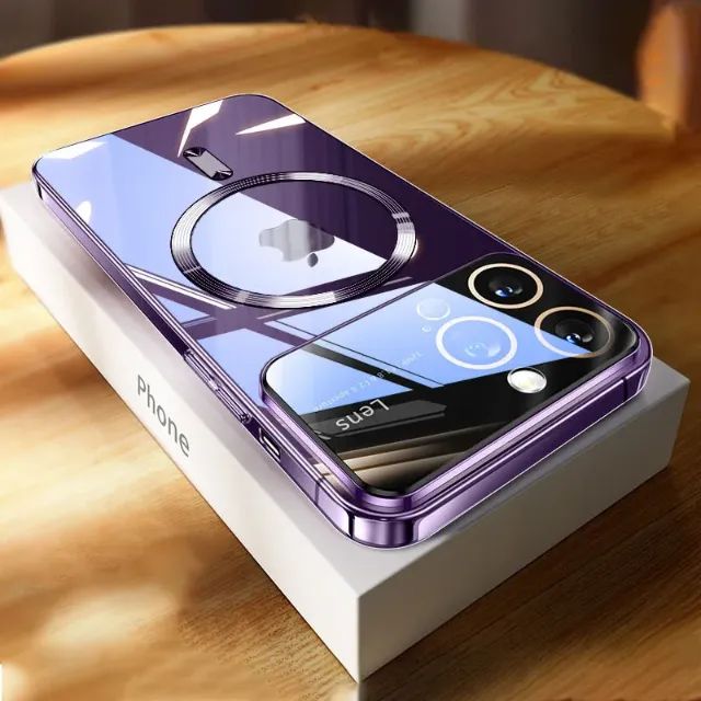 Promoção  - Case Magsafe Luxo Iphone 14 com Protetor de Lentes, Anti-riscos, Capa Iphone - Foto 3