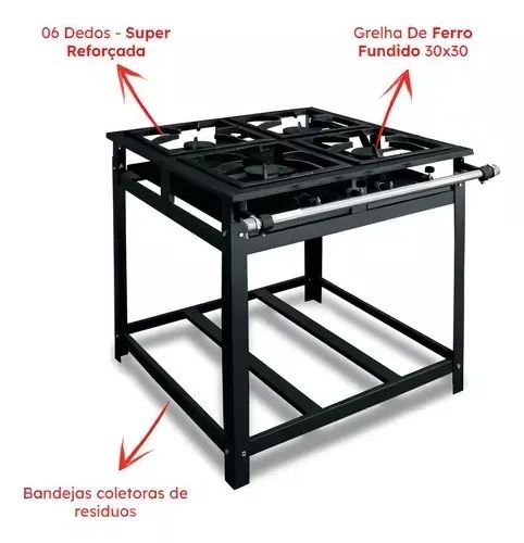 Fogão Leve Baixa Pressão 4 Queimadores Innal Novo 
