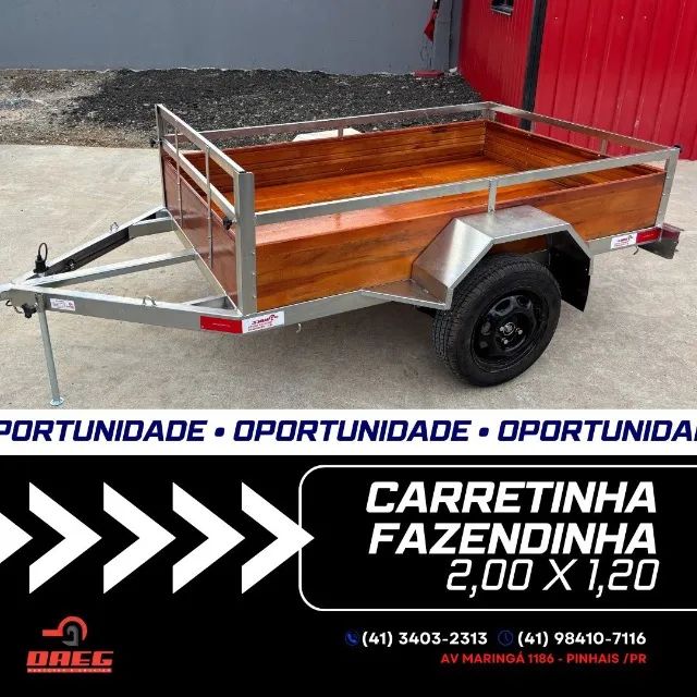 Carretinha fazendinha 2,00x1,20 NOVA