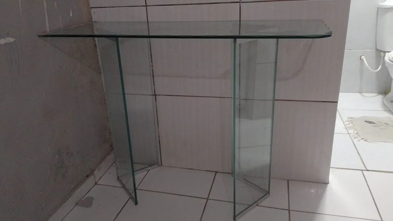 mesinha de decoração de sala de vidro 