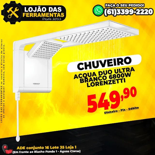 Chuveiro Acqua Duo Ultra Branco 6800w Lorenzetti