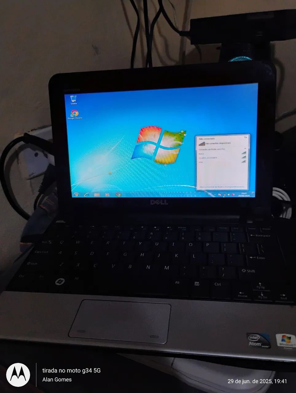 Netbook Dell Mini, Intel Atom, Windows 7 ( leia o anúncio )  - Foto 5