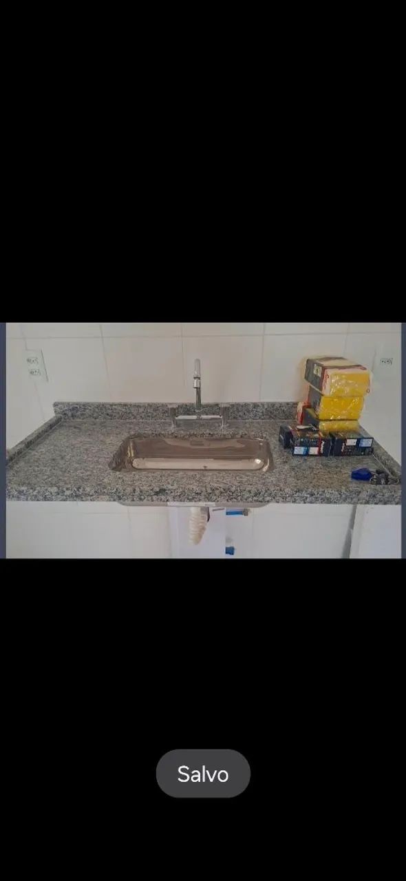 Pias Marmore nova com cuba, conexões e torneira 1,20 x 0,60