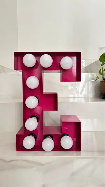 Letra Luminária E Decorativa - Rosa