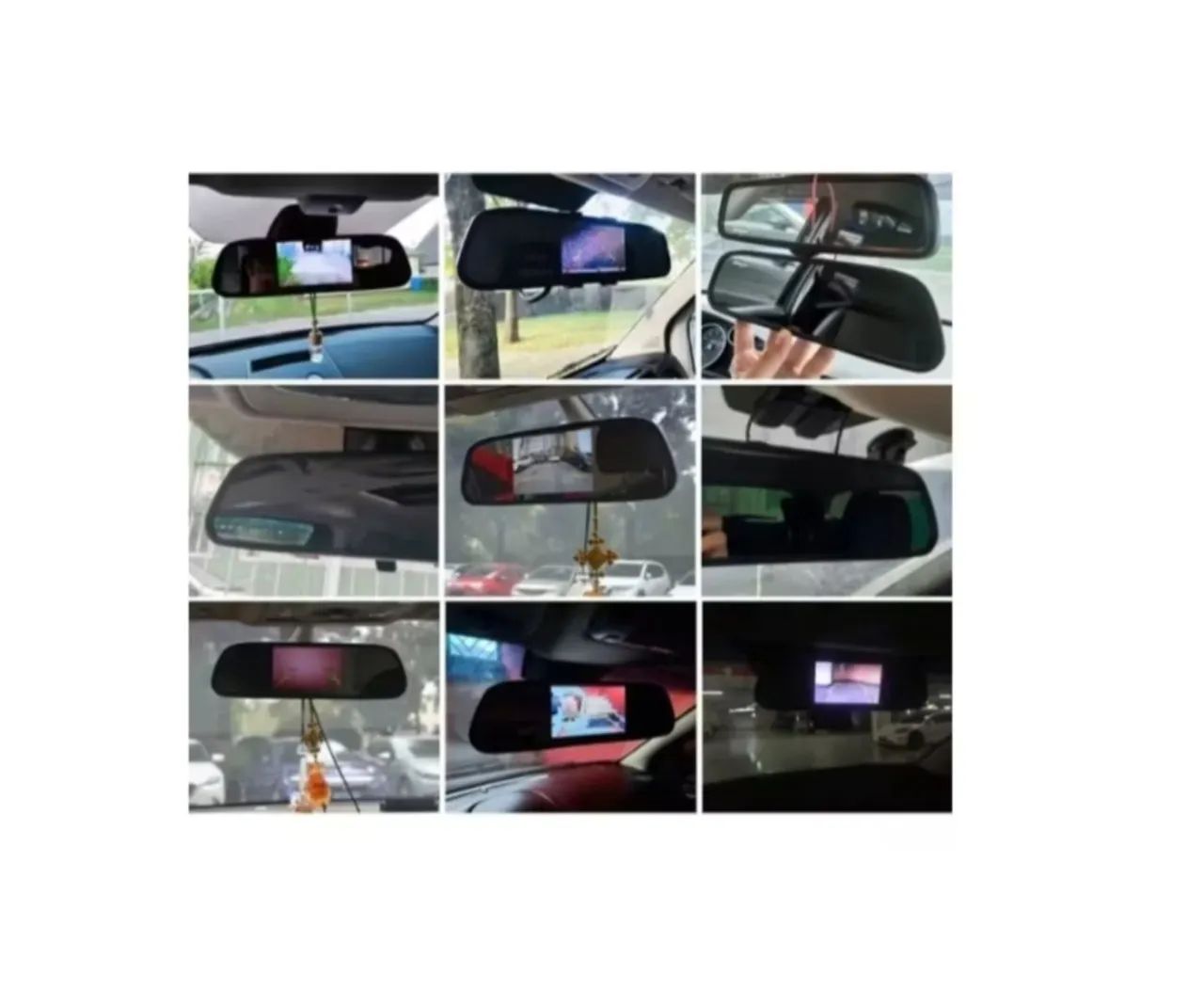 Kit retrovisor universal com tela LCD e câmera de ré para veículos.  - Foto 4