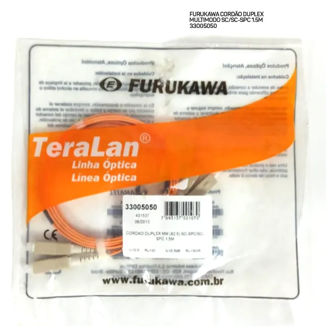 Furukawa CORDÃO DUPLEX MULTIMODO SC/SC-SPC 1.5M 33005050