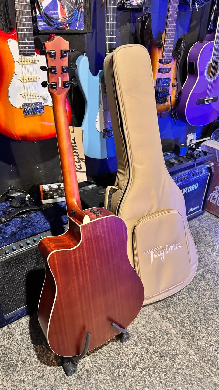 Violão Tampo maciço sólido Tagima Sunset com Bag - Foto 4