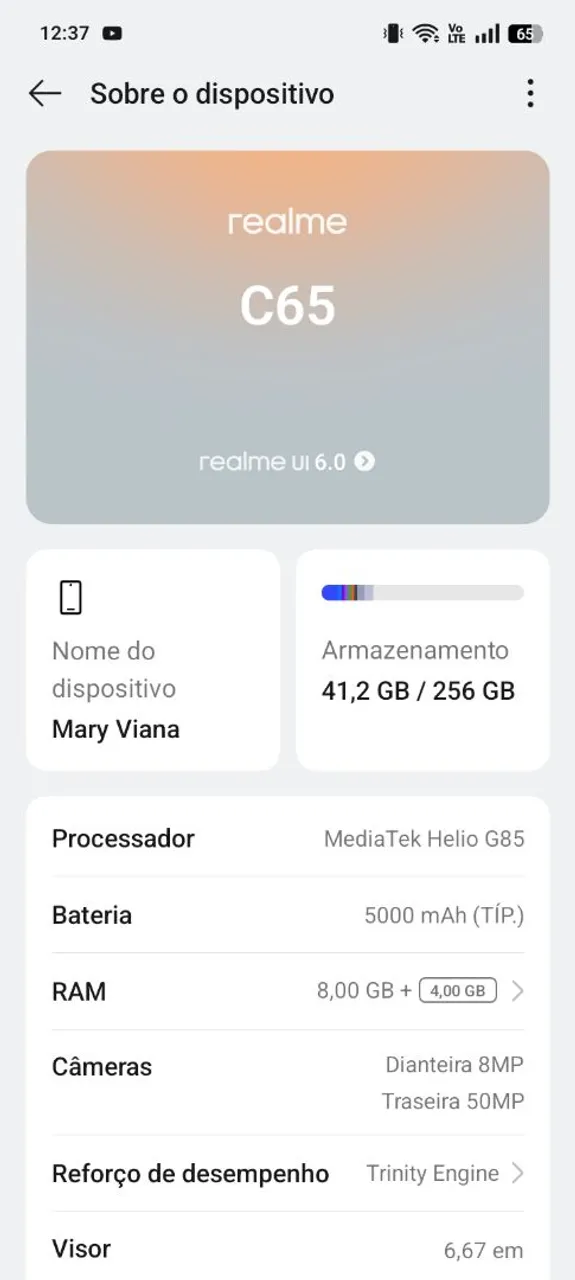 Realme C65 com NFC