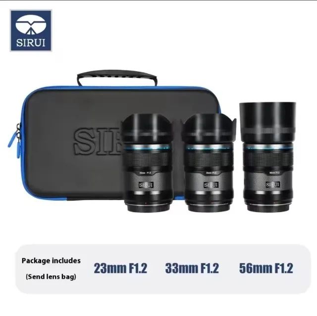 Kit 3 Lentes Sirui F/1.2 APS-C 23mm 33mm 56mm _ Sony E-mount Preto
