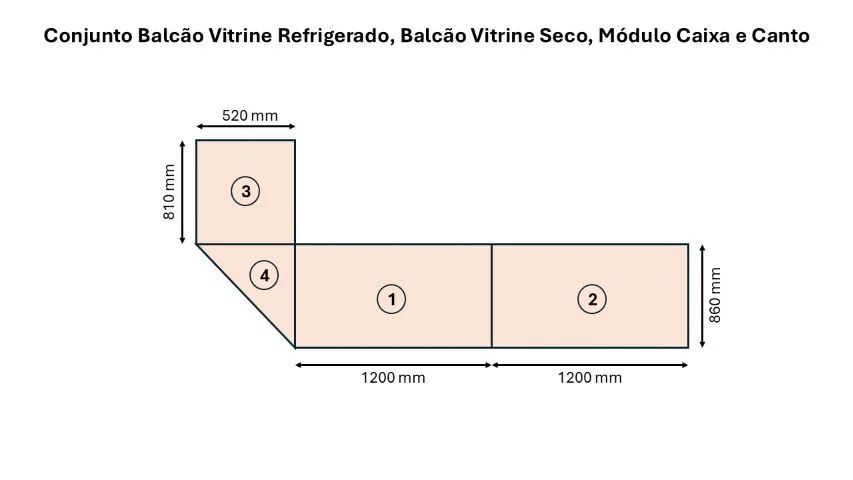 Um conjunto de vitrines/balcões expositores refrigerado & seca interligadas, marca Buzon - Foto 4