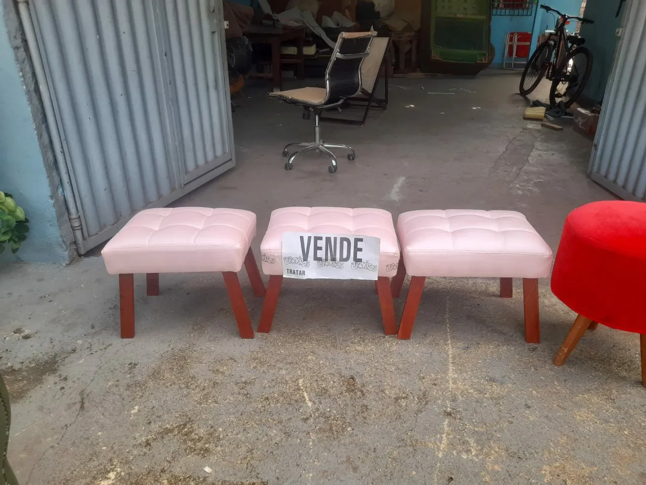 Bancos Estofados Rosa - Venda
