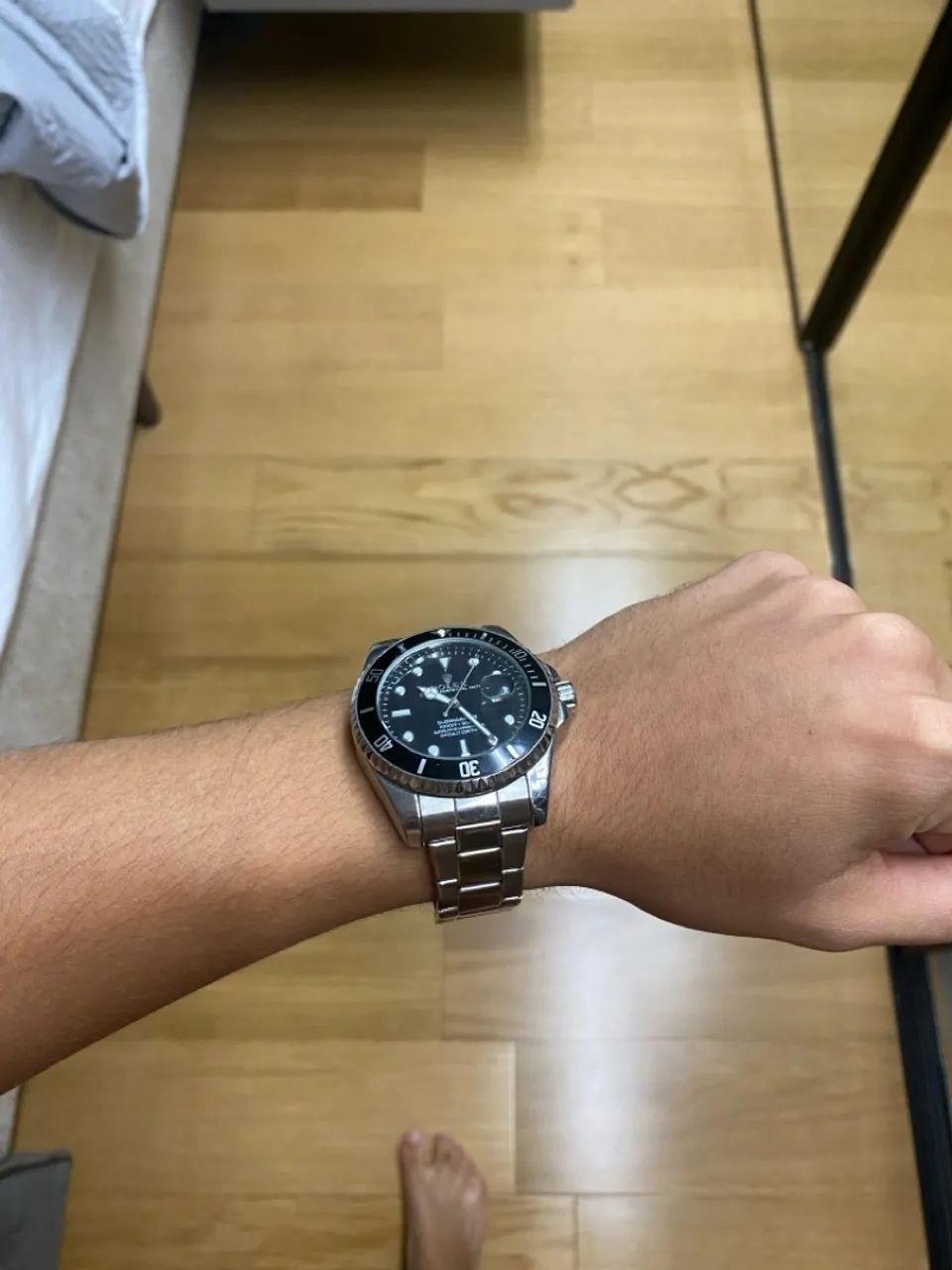 Relógio Rolex Preto/Prata, Usado mas em Perfeitas Condições - Foto 2