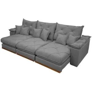 Sofá Gran Plus 320cm em Linho com Molas Ensacadas 6 Lugares 3 Módulos - Foto 2