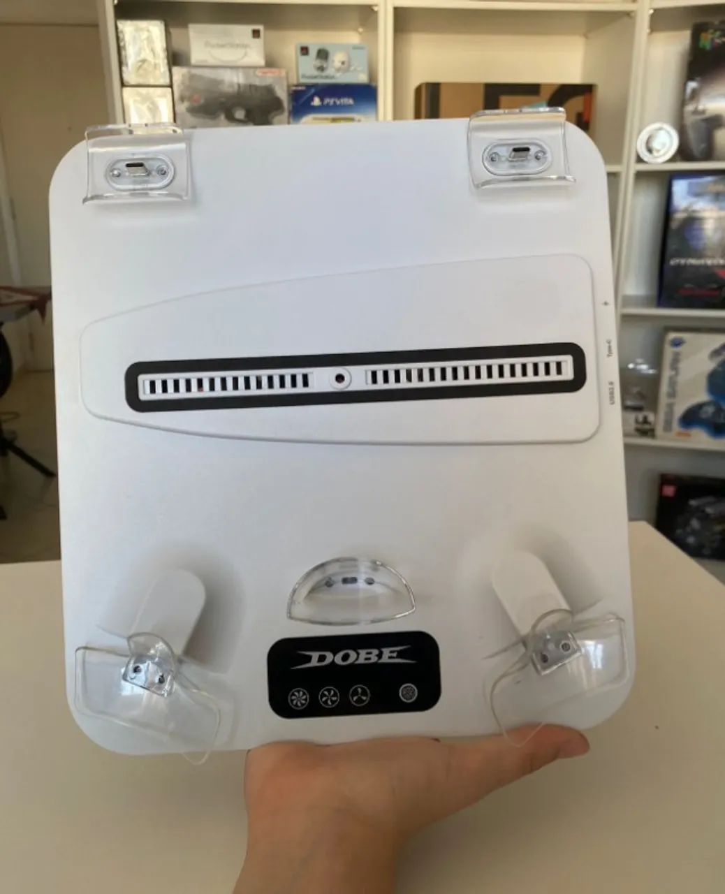 Vendo Base Cooler Ps5 Slim Suporte Carregamento Branco Semi novo 