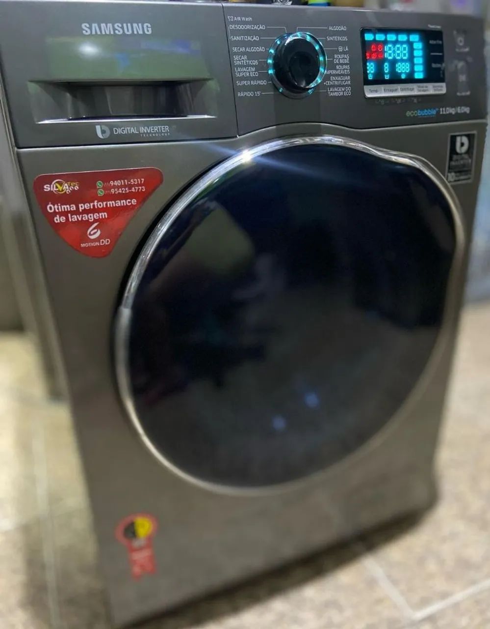 Lava e Seca Samsung Ecobubble 11kg Inox Look Semi nova com Garantia aceito * - Foto 5