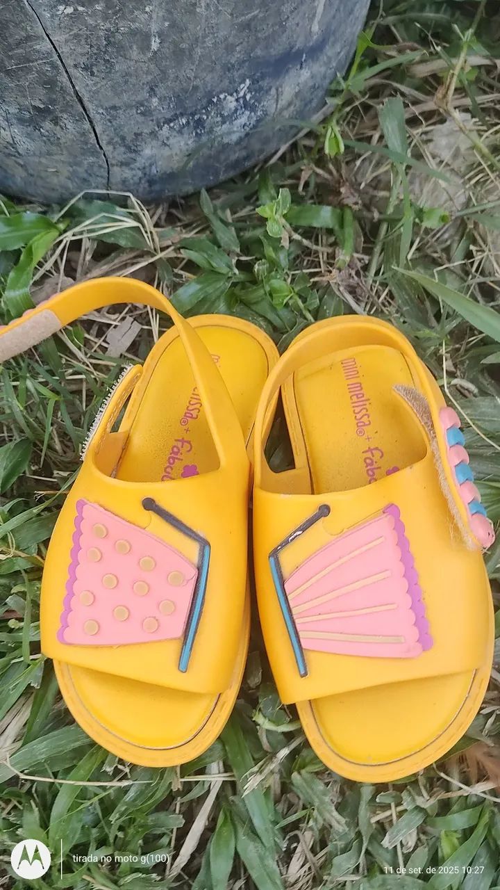 Melissa Sandalia Amarela Infantil Mini Melissa Panc Sandal Baby