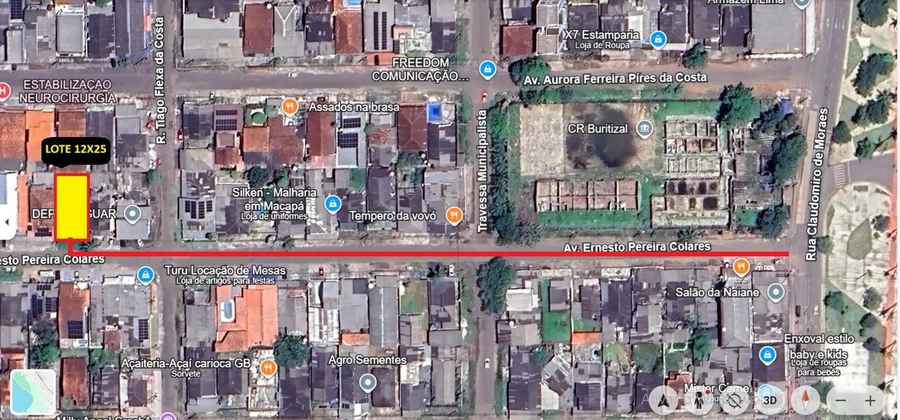 Terreno todo murado e plano. Na zona sul de Macapá 