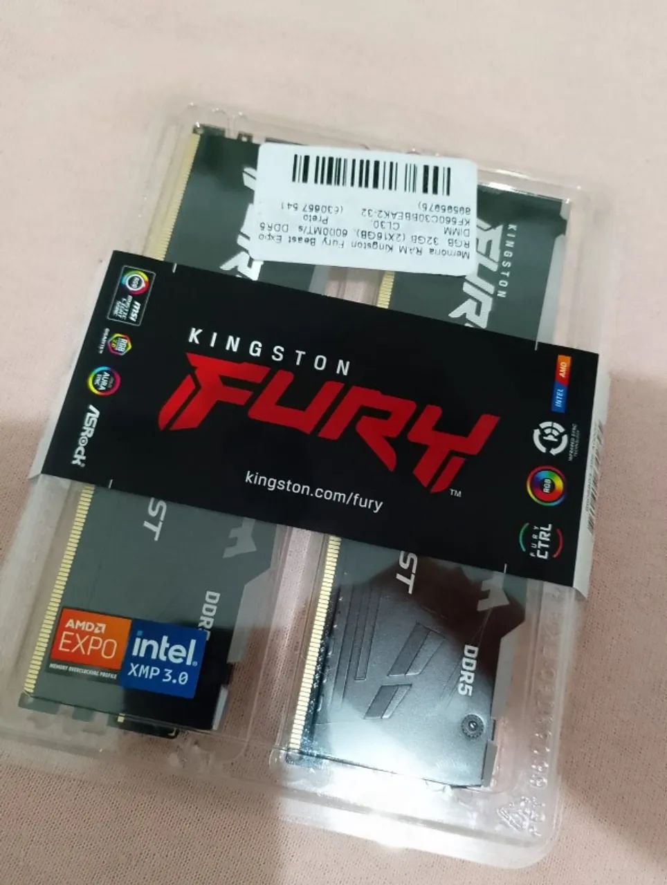 Kingston Fury Beast DDR5 32GB (2x16GB) RAM Memory 6000Mhz CL30 Sealed with Warranty64317903538563120