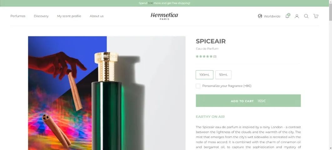 Hermetica Spiceair (refil) 100 Ml - Marvinarantes - Foto 2