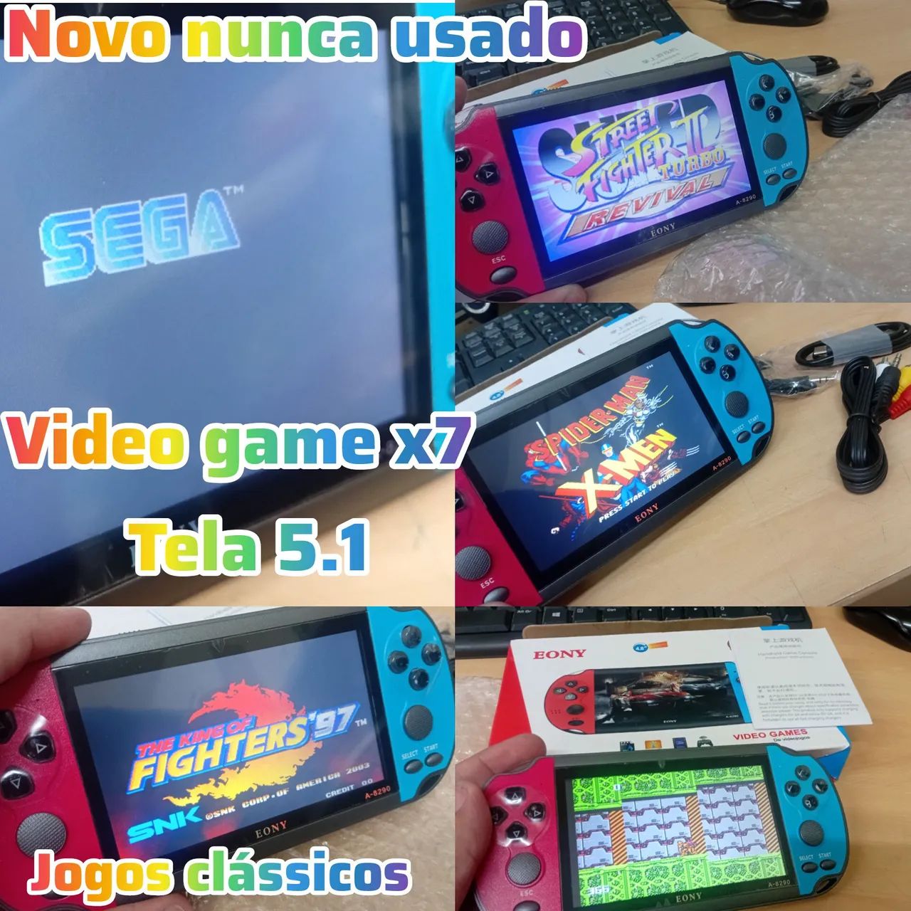 Video Game Portátil X7 Tela 5.1 - Novo