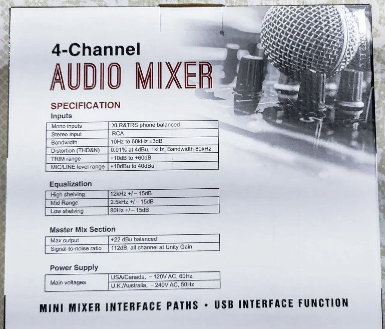 Mesa de Som Mini Mixer com Interface USB - Foto 2