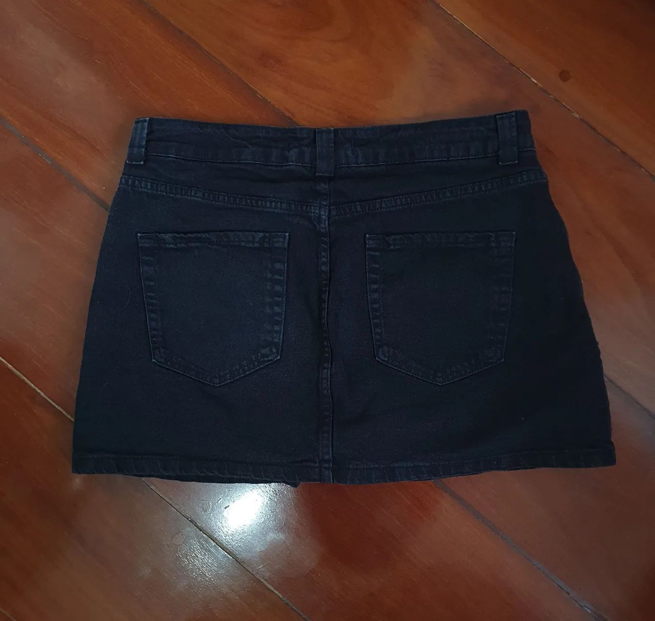 Shorts saia Jeans Preto - Foto 2