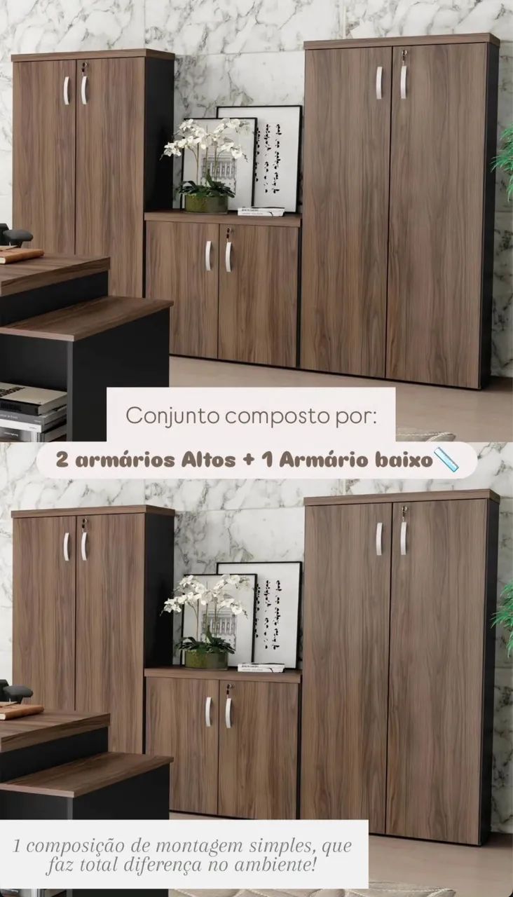 Conjunto ARMÁRIOS PARA ESCRITÓRIO - MÓVEIS IKONMIXOFFICE 