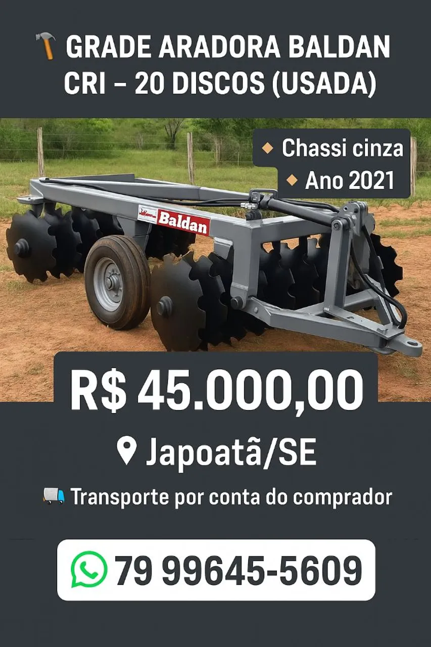 Grade Aradora Baldan CRI - 20 Discos (Usada)