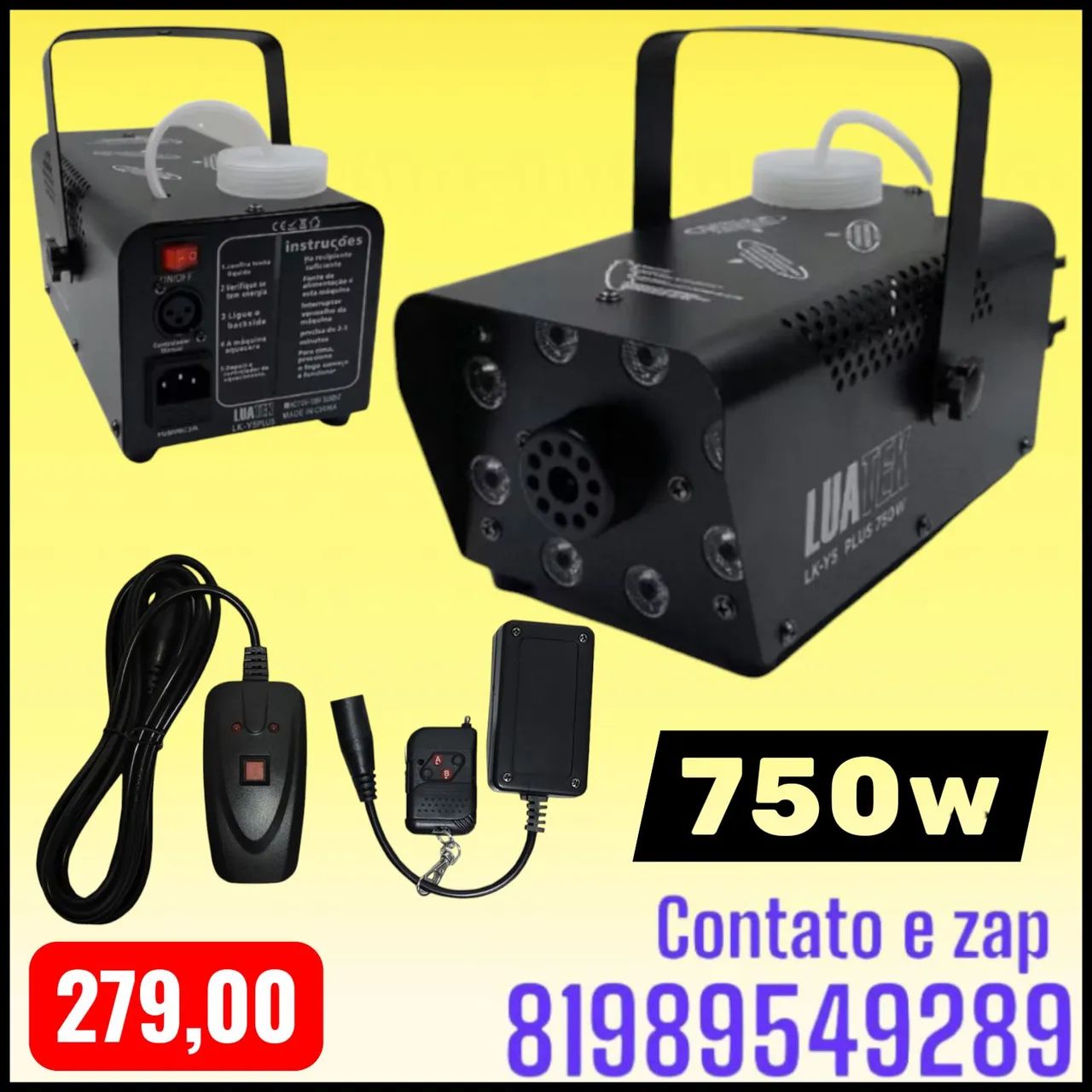 Máquina de fumaça 750W 