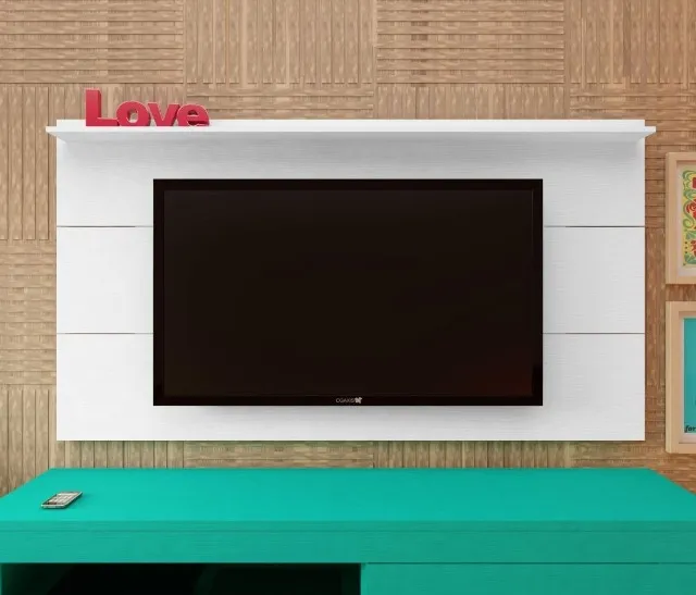 Painel suspenso slim na cor branca para tv ate 60 polegadas