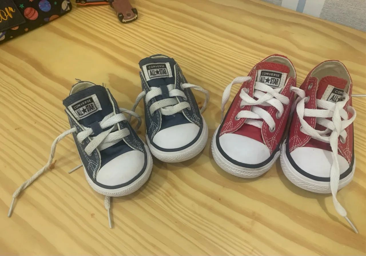 Tênis Converse All Star Bebê - Azul e Vermelho - Tamanho 18 - Foto 6