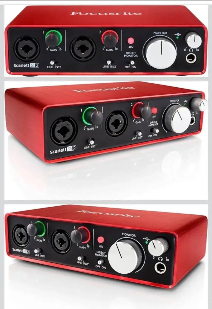 Interface de Áudio Focusrite Scarlett 2i2 - 2ª G - Ótimo Estado<br>