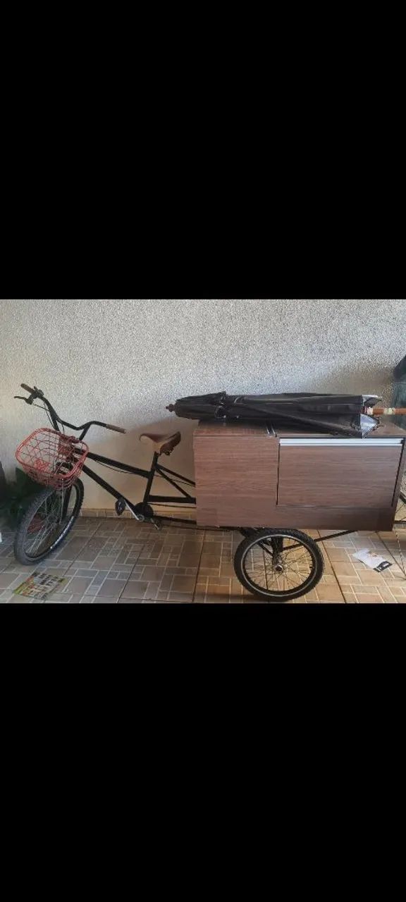 Bicicleta com estufa p/ salgados incluso 