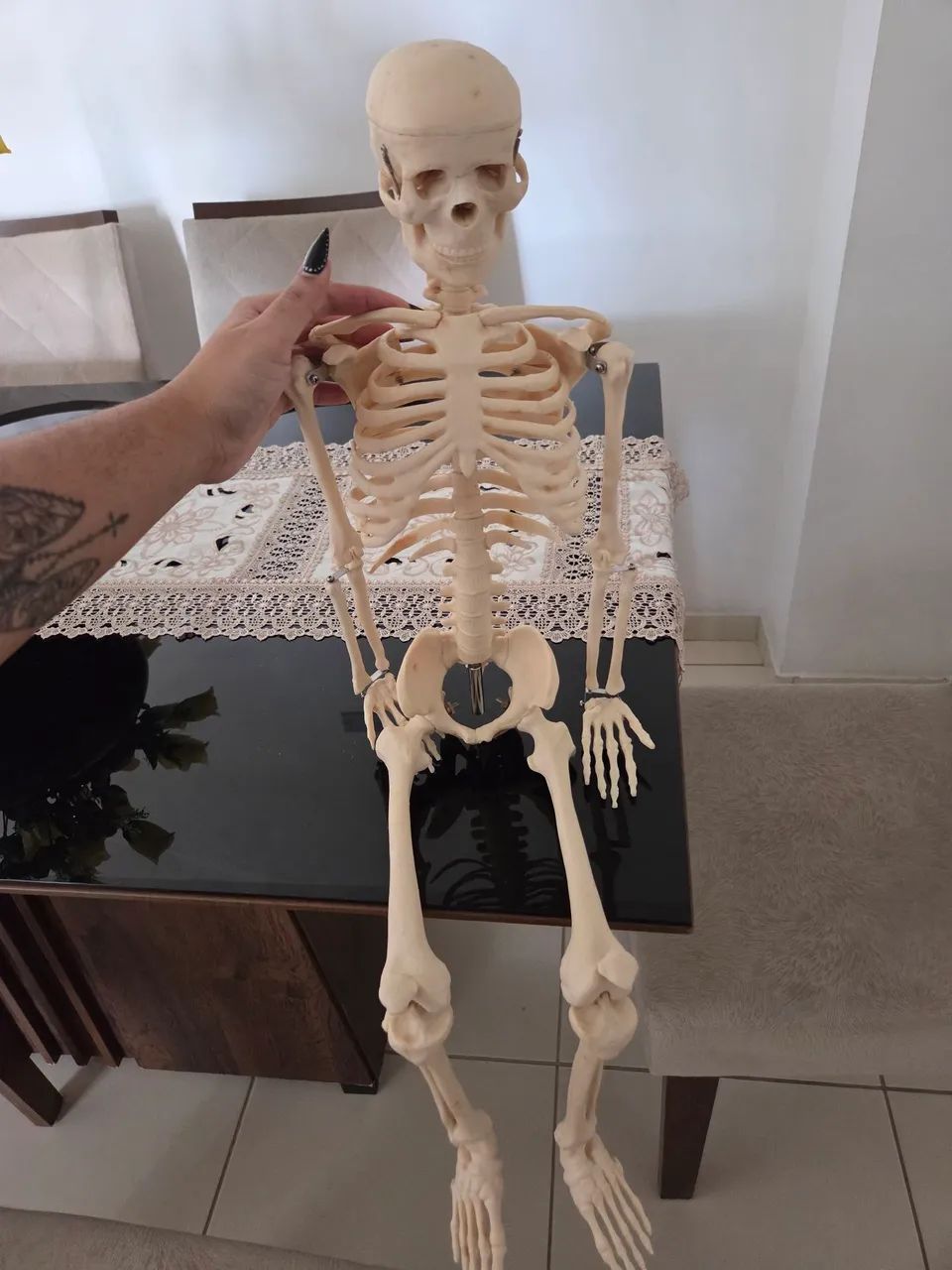 Esqueleto Humano, modelo anatômico tridimensional com 85cm.