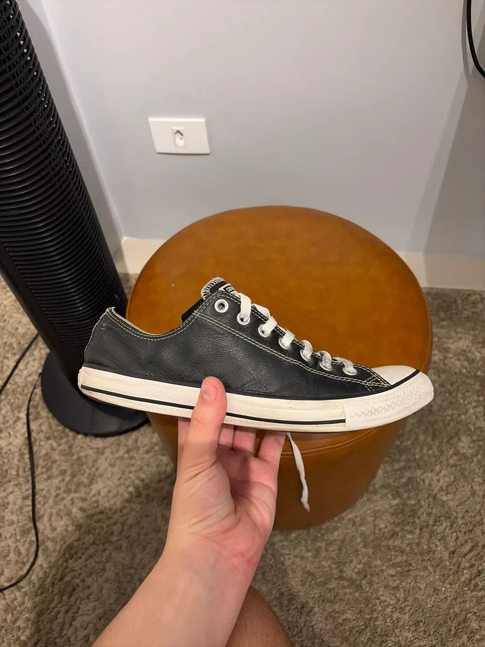 Converse All star preto couro 