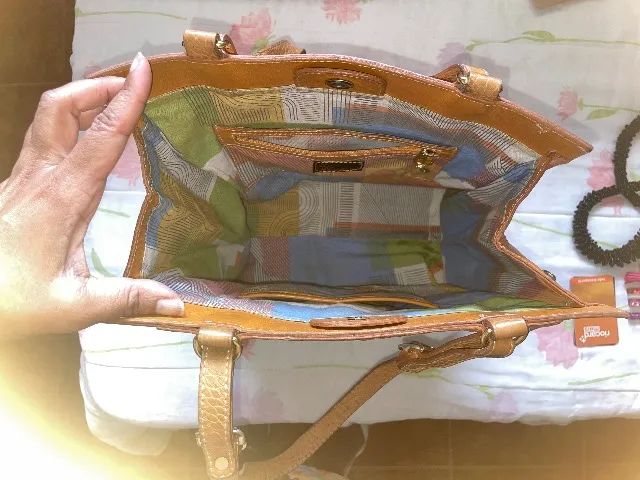 Bolsa de couro mostarda  - Foto 3