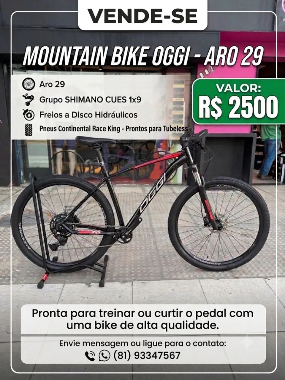 Bicicleta MTB à venda, rodas de 29 polegadas. 