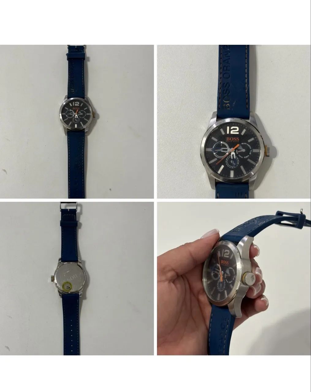  Relógio Hugo Boss Original Masculino - Azul - Pulseira Couro