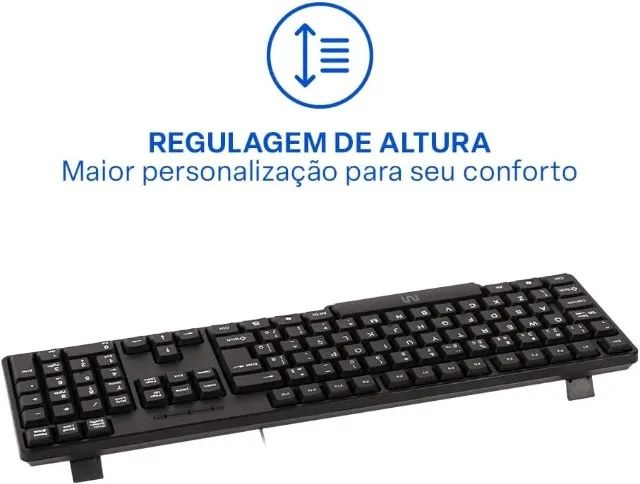 Teclado com Fio Multi USB com Layout ABNT2- Teclas Silenciosas - Design Slim - Foto 3