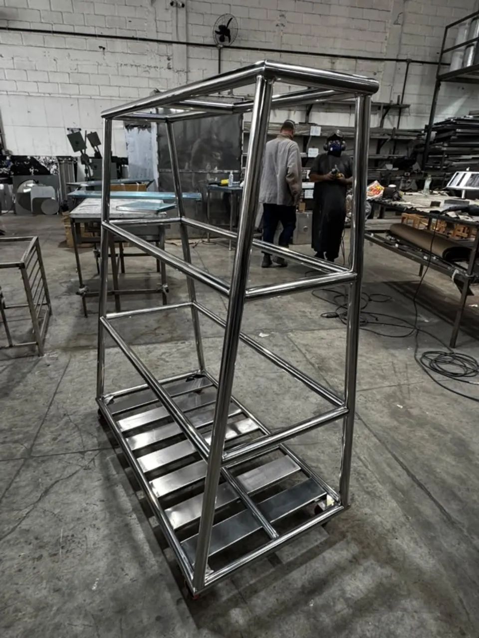 Tendal Modular em Aço Inox com Rodízios para Talho e Açougue