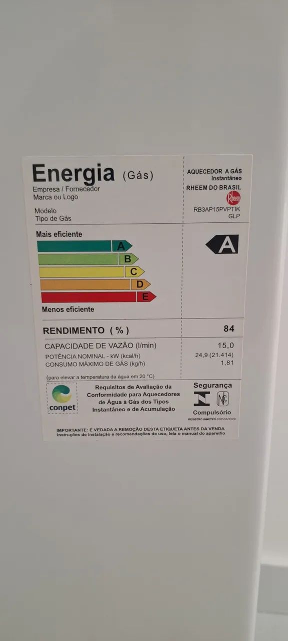 Aquecedor a Gás GLP Rheem - 15 Litros - Foto 3