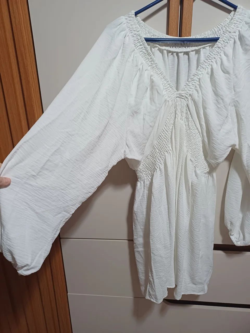 Vestido branco de manga - Foto 3