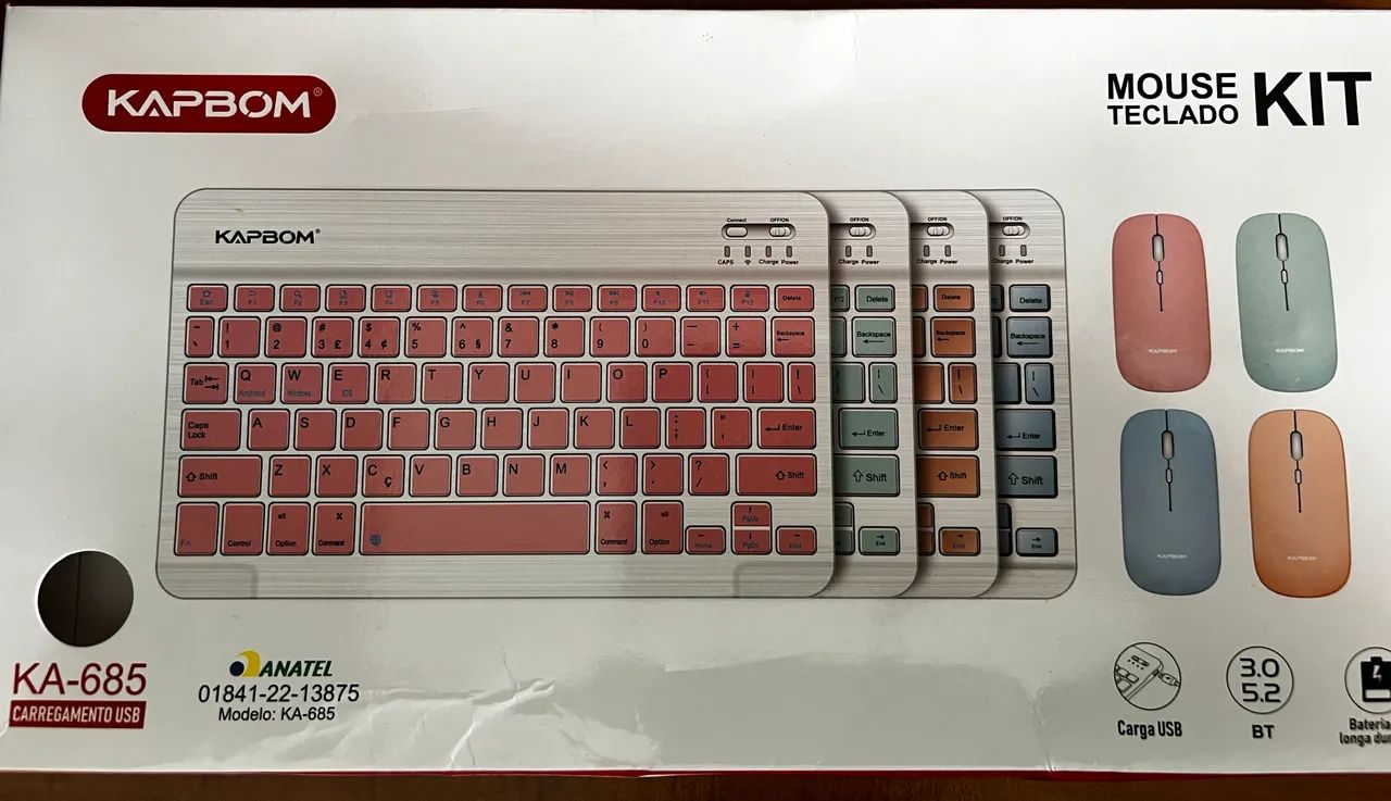 Kit teclado e mouse bluetooth