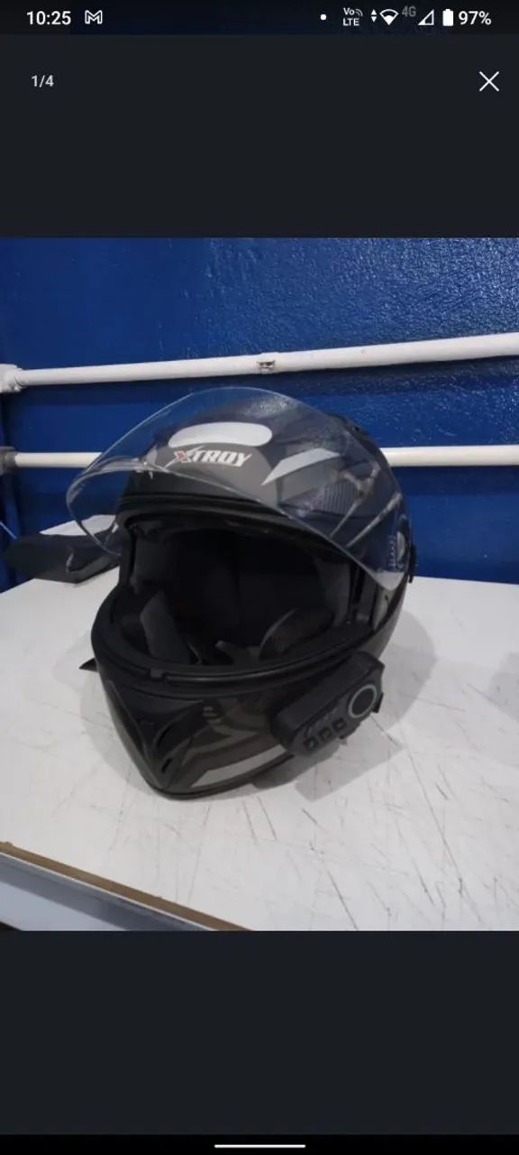 CAPACETE EBF XTROY + INTERCOMUNICADOR