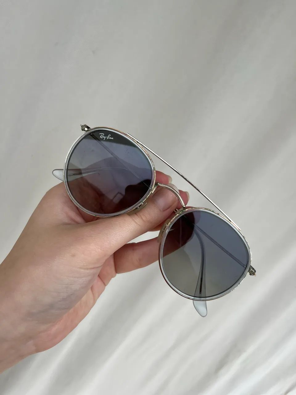 óculos de sol ray-ban round double bridge rb 3647