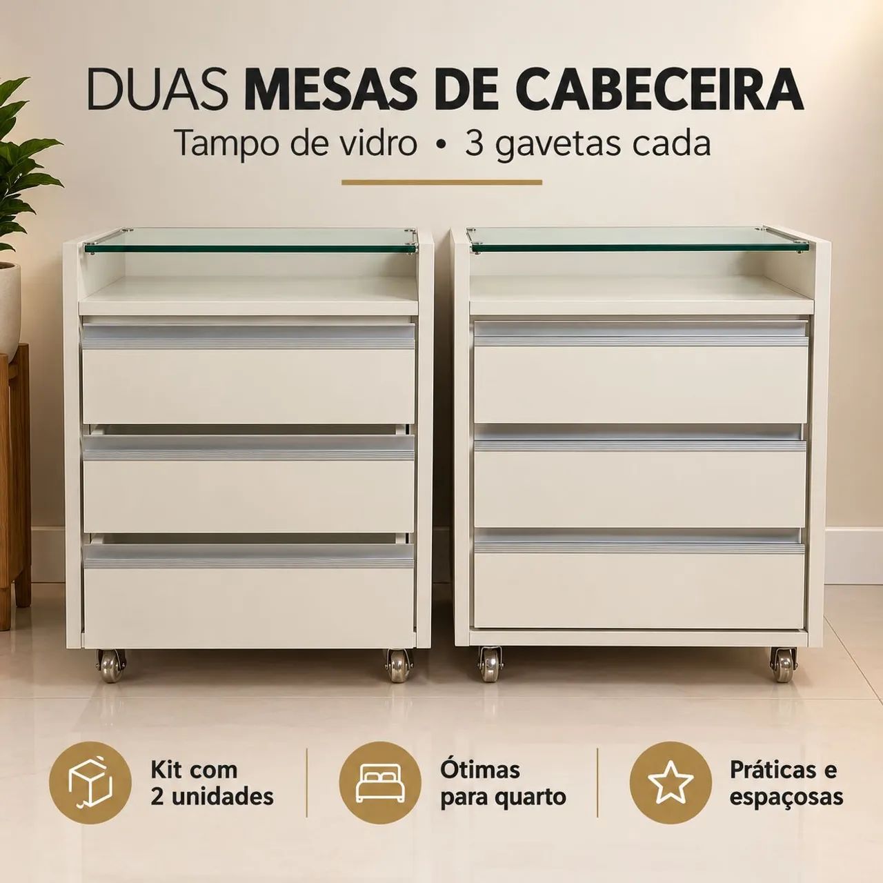 Conjunto de Mesas de Cabeceira.