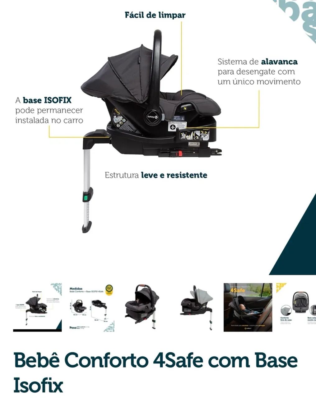Bebê conforto Safety 1st e base isofix - Foto 5