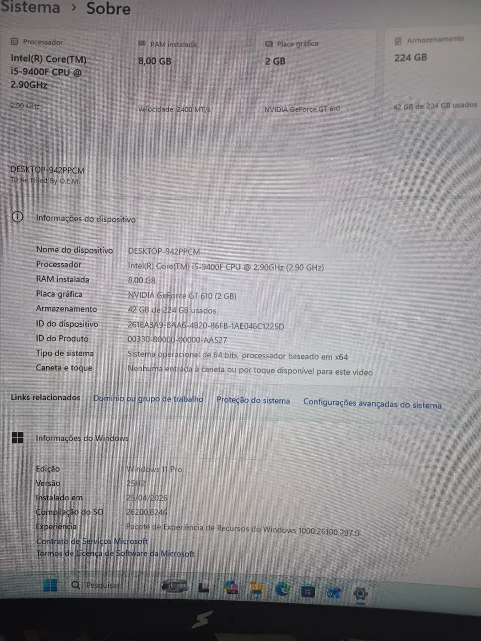 CPU Intel i5 9400F 8GB SSD240GB - Foto 4