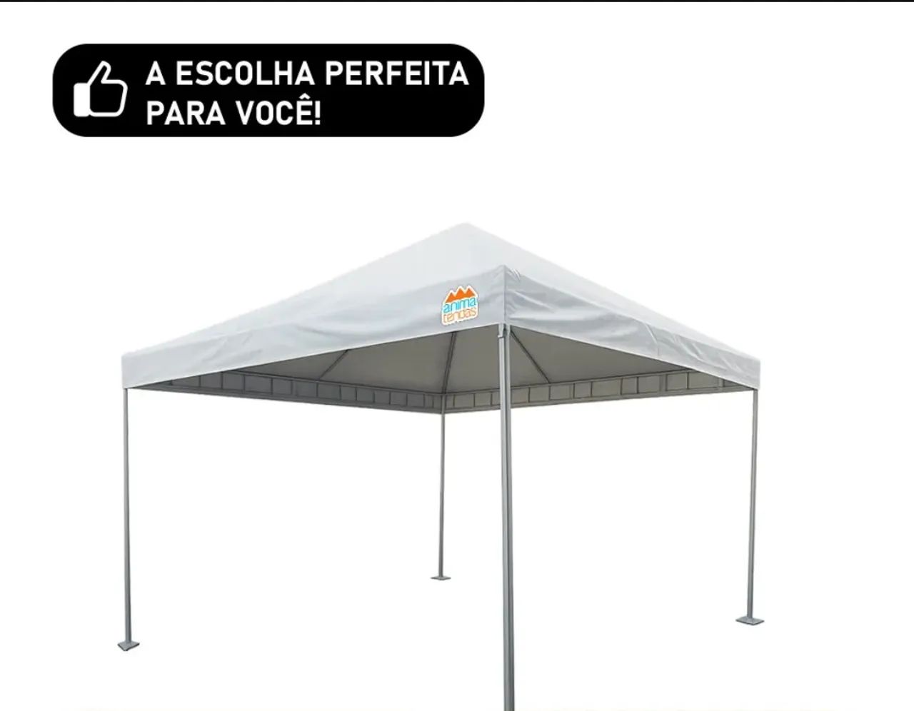 Toldo 3x3 lona branca bases de ferro  - Foto 4