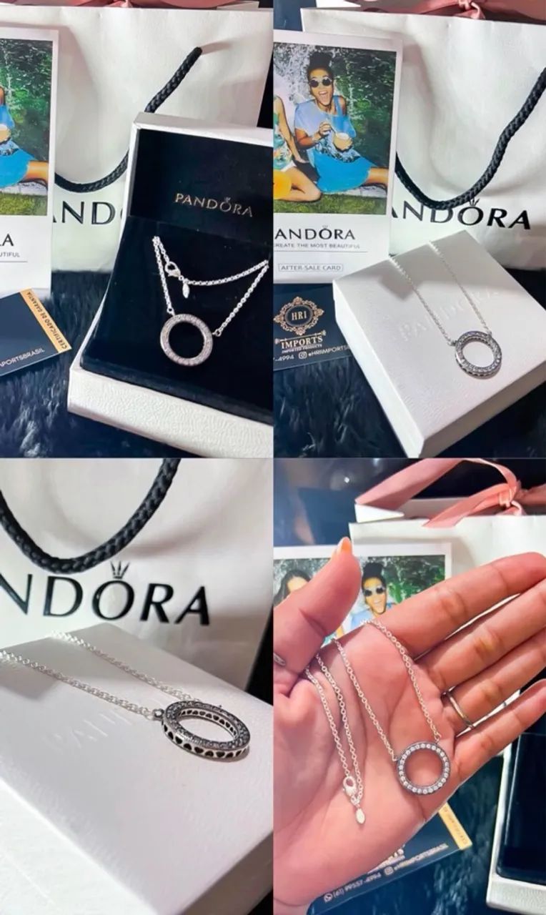 Colar Pandora círculo brilhante 